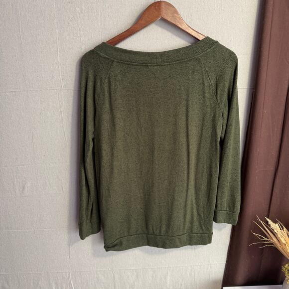 MIX by 41Hawthorn Top Size M Green Long Sleeve Pullover Soft Lightweight Knit - Picture 7 of 10